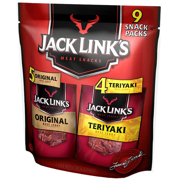 Jack Link’s Beef Jerky Variety Pack Includes Original and Teriyaki Beef Jerky, Good Source of Protein, 96% Fat Free, No Added MSG,