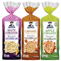 Quaker Large Rice Cakes, Gluten Free, 3 Flavor Variety Pack, 6 Count