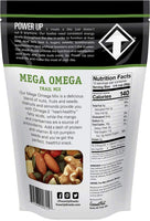 Power Up Trail Mix, Mega Omega Trail Mix, Non-GMO, Vegan, Gluten Free, No Artificial Ingredients, Gourmet Nut, 14 oz Bag, Green