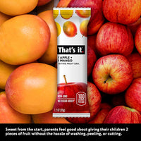 That's it. Apple + Mango 100% Natural Real Fruit Bar, Best High Fiber Vegan, Gluten Free Healthy Snack, Paleo for Children & Adults, Non GMO No Sugar Added, No Preservatives Energy Food